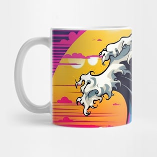 The Great Wave Vaporwave Sunset Mug